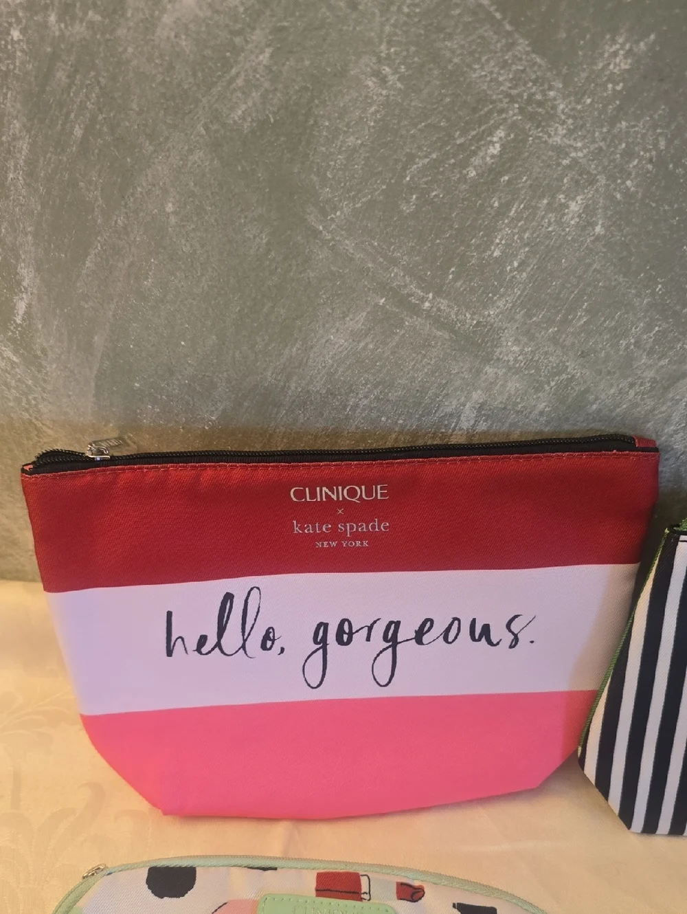 4 Clinique x Kate Spade Cosmetic Bags - Multi Color Sets New